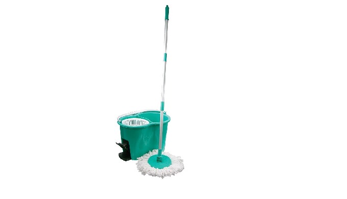The mop set with a water tank design with a partition, a gentle pedal and a rotating basket can quic...