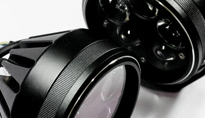 3.9-inch dual color motorcycle fog light with high-power 100W/120W LED outp...