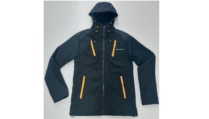 Softshell fabric Zipper on the front and pockets sleeves ,Hoodie