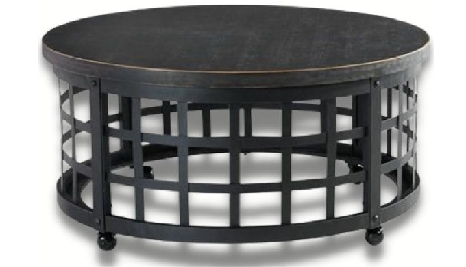 This round coffee table strikes a balance between the traditional and the modern. It features a wood...