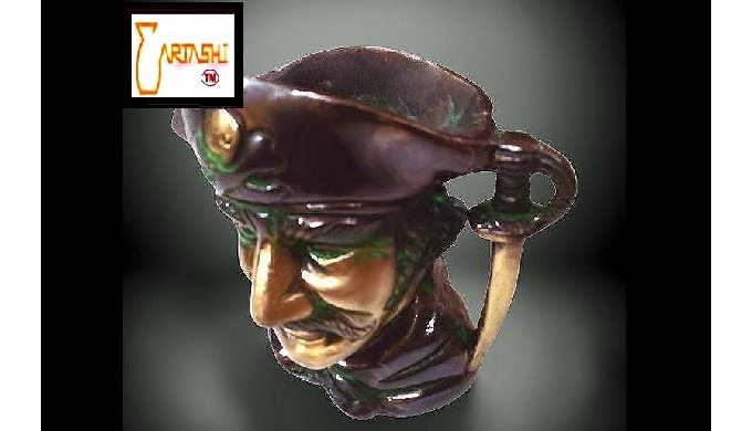 Pen stands. Item code: AMM1080. Pen holder brass, made in design of pirates of sea. Finish: antique ...