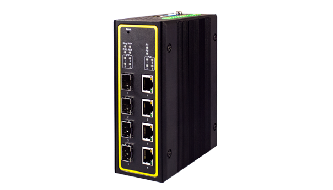 8-Port Industrial Layer-3 Managed Gigabit PoE Switch, Profinet certified, DIN-Rail Mount The EHG7608...