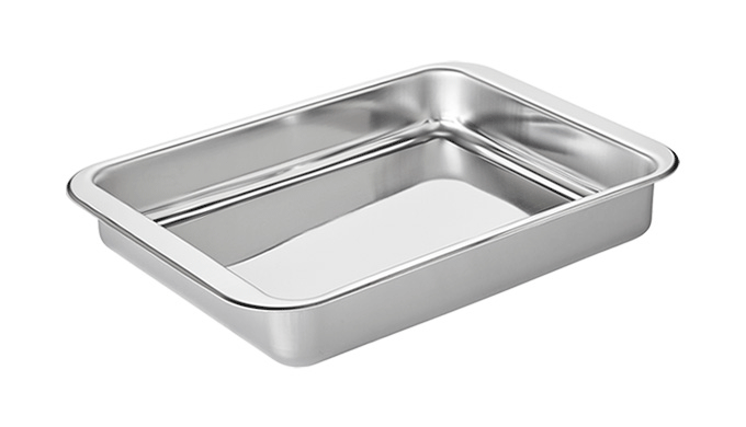 BANDEJA RECTANGULAR DE ACERO INOXIDABLE PARA HORNO