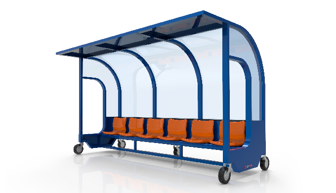 “Si tratta di una panchina d'attesa per i giocatori installata intorno allo stadio nei campi da calc...