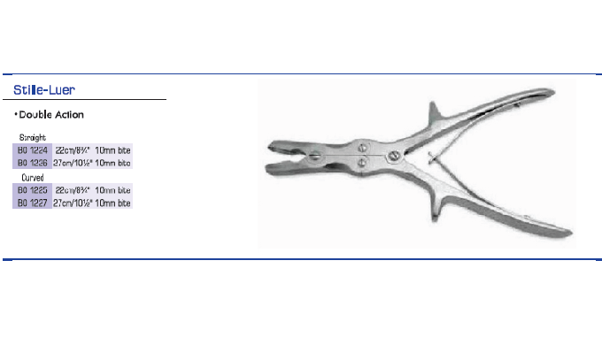 BONE ROUNGEURES STILLE LUER BONE RONGEURS ST AND CVD SIZE :- 22CM, 10MM BITE D/A