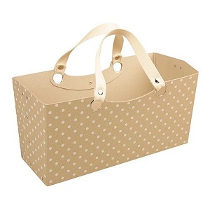 Cardboard bag natural with white dots