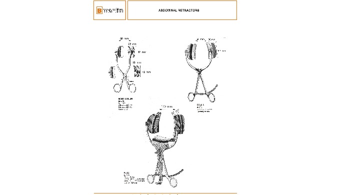 ABDOMINAL RETRACTORS LIKE:- BABY COLLIN WITH 4 BLADES 42*28 MM COLLIN BLADES 38*62 MMM OPENING 98MM ...