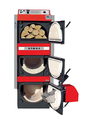 Wood, pellets, LFO combined boilers