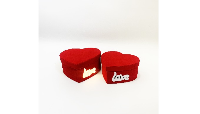 Product Name2 pieces Heart Shaped Gift Box with Love shape LED lights Sizes:L：25.5x23x12cm S：23x20x1...