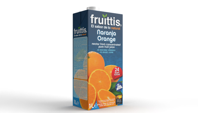 Fruittis Nectar Orange Nectar à base de concentré (50%). Brick 1L.