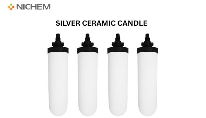 The Silver Ceramic Candle from Nichem Solutions is an antimicrobial water treatment chemical designe...