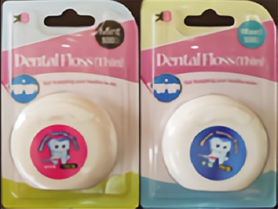 Dental floss can remove food particles and plagues between teeth and helps prevent gum disease throu...