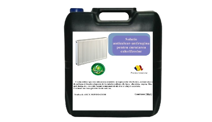 Solutia anticalcar-antirugina pentru curatarea caloriferelor este o solutie acida, cu inhibitor de c...