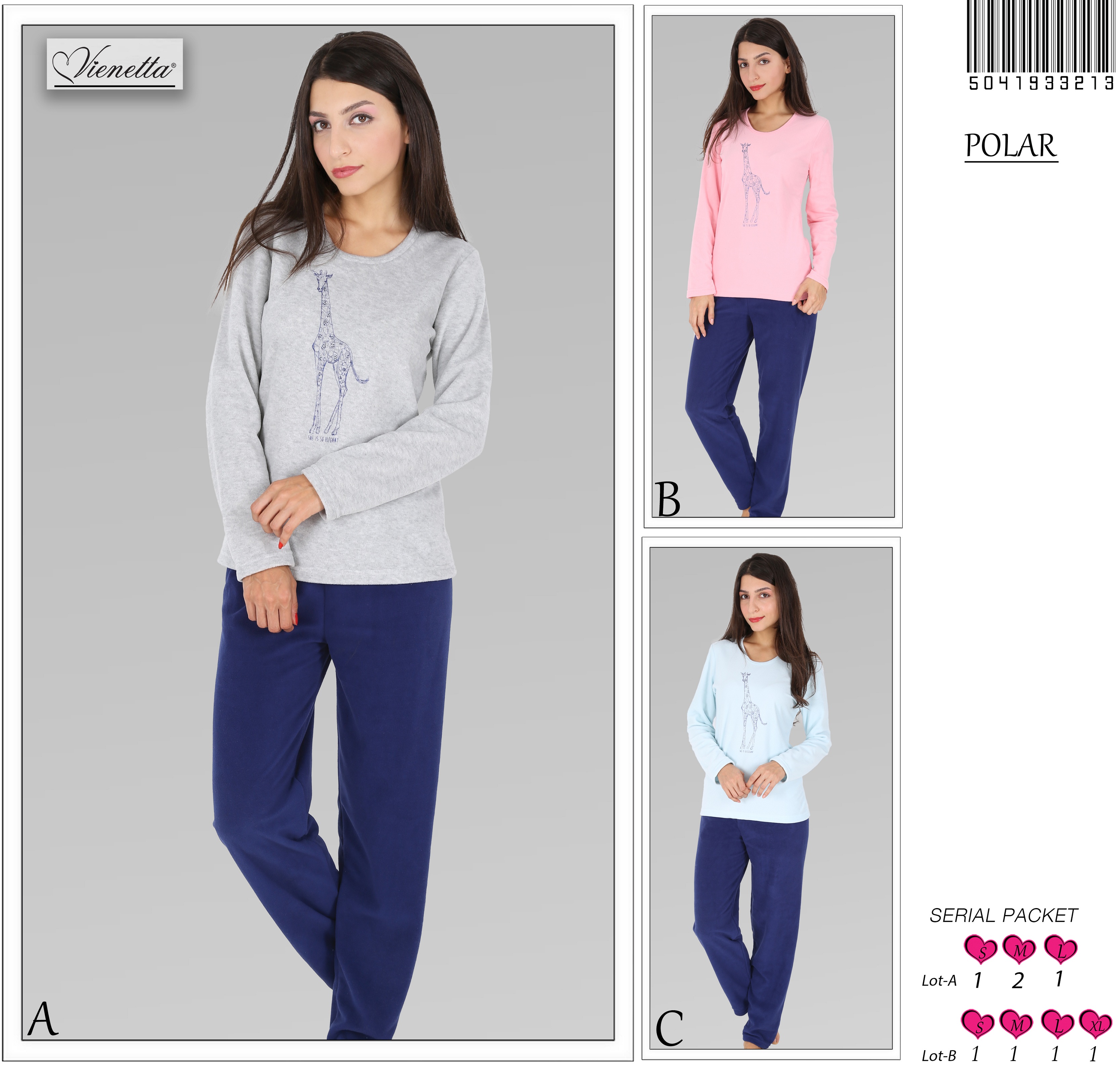 Polar bayan pijama takımı Uzun kollu ve dar paça