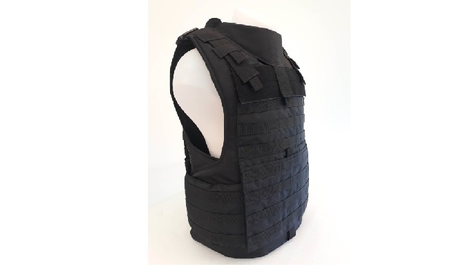 #Product Description Ballistic vest with soft armor plates at front and bac...
