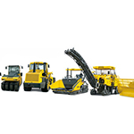 Centrales d’enrobés (continues, discontinues), compacteurs routiers (rouleaux pneumatiques, rouleaux...
