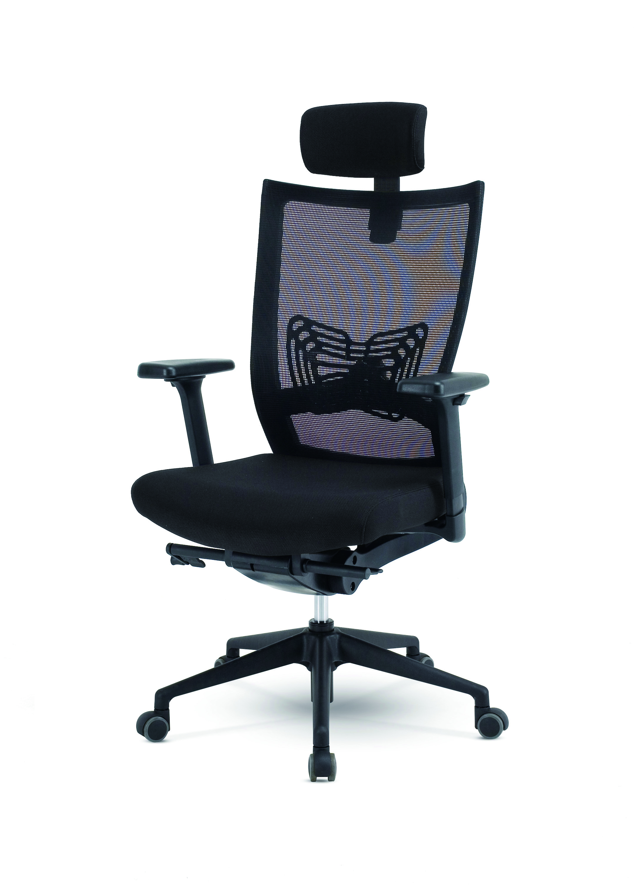ZENITH Chair When backrest is forced back, flexible lumbar support immediately pushes forward and li...