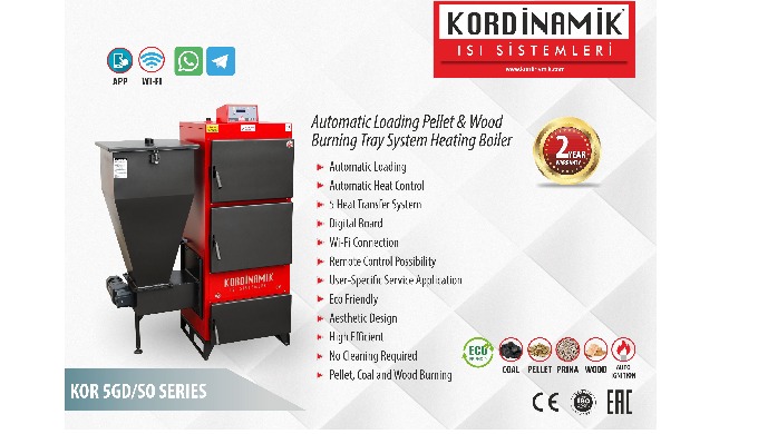Kordinamik KOR 5GD/SO is a 5-pass heating boiler designed with a water-layered system. It features a...