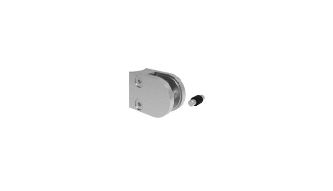 Glasklemme halbrund 50x40 mm aus Edelstahl V2A mit Sicherungsstift Diese hochwertige halbrunde Glask...