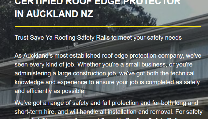 Save Ya Roofing Safety Rails is a well-established team, operating in and around Auckland. When it c...