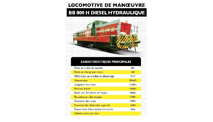 La locomotive BB800 H Diesel est un outil essentiel pour optimiser les activités de manutention ferr...