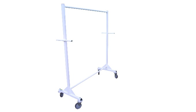 Penderie mobile renforcée par gousset Equipée de 4 roulettes pivotantes et 4 butoirs Finition peintu...
