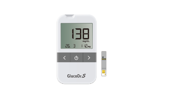 #製品情報 The AGM-513S GlucoDr。S™は、個人ユーザーと医療従事者の両方を対象に設計された、使いやすい血糖監視システム（BGMS）です。 99.99%純金電極バイオセンサーであるN...