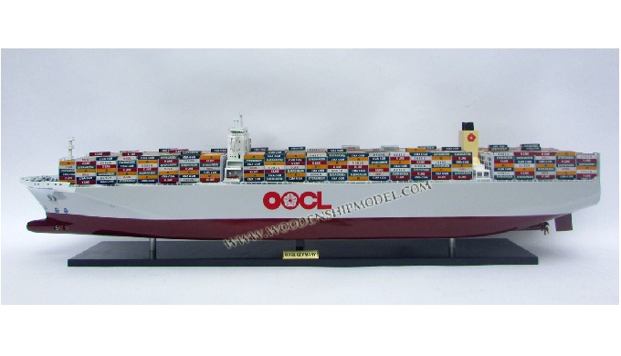 Model: OOCL GERMANY CONTAINER SHIP - WOODEN MODEL BOATS Item code: TK2017P Material: Plantation wood...