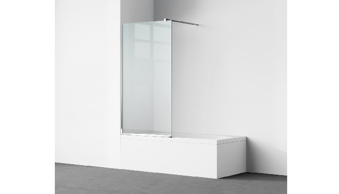 C40 Polished Chrome Walk-In Shower Screen 8mm