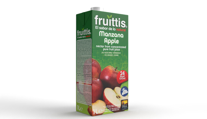 Fruittis Nectar de Manzana Néctar a partir de concentrado (50%). Brick 1L.