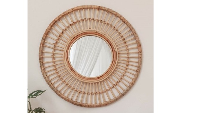 1. Product Feature: Hand-made using traditional tools and techniques, our rattan mirror possesses be...