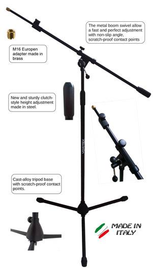 Top Quality microphone boom stands 100% Made in Italy