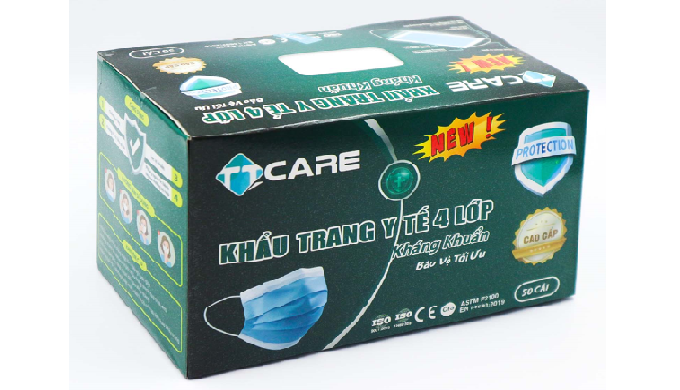 1. Product code: 2. Product name: Disposable face mask 4ply TTCARE 3. Mask DimensionL: 170mm ±5mm W:...