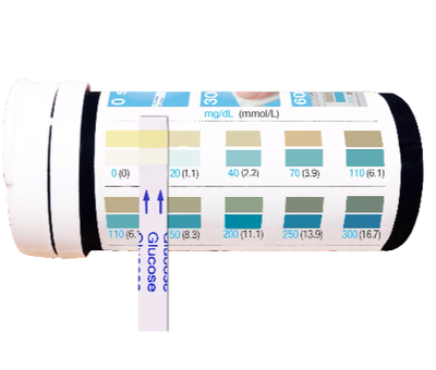 Glucoflex-R Visual Test Strips are intended for self-testing of blood glucose. The test uses a small...