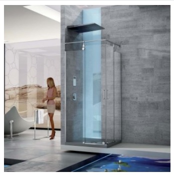 Mampara a medida de Ducha cuadrada o rectangular, perfileria minimalista, de puertas correderas en c...