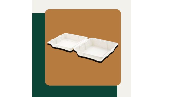 Bagasse Clamshell Tableware Clamshell tableware is a versatile type of bagasse tableware that is per...