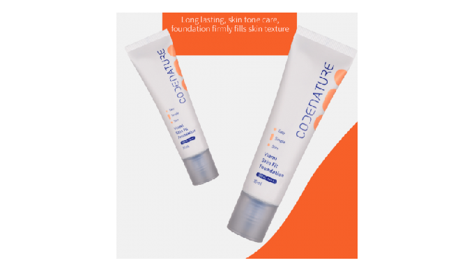 Long lasting, skin tone care, foundation firmly fills skin texture 'Viami Skin Fit Foundation' Dark ...