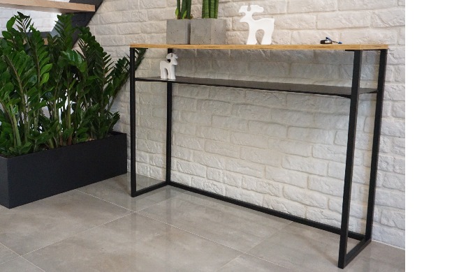 Construcción de consola pepper-metal con placa de costura. El diseño minimalista es perfecto para pa...
