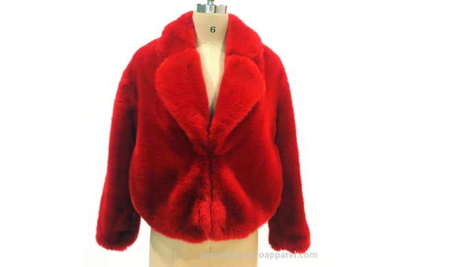 inc red faux fur jacket