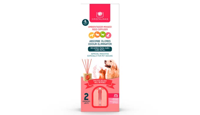 Pet Odour Eliminating Reed Diffuser 2x30ml Refill Red Berries