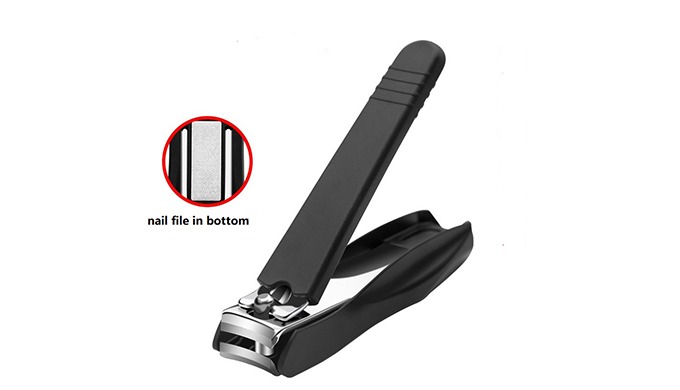 Designed for both comfort and style, these nail clippers feature a soft-grip textured handle in a va...