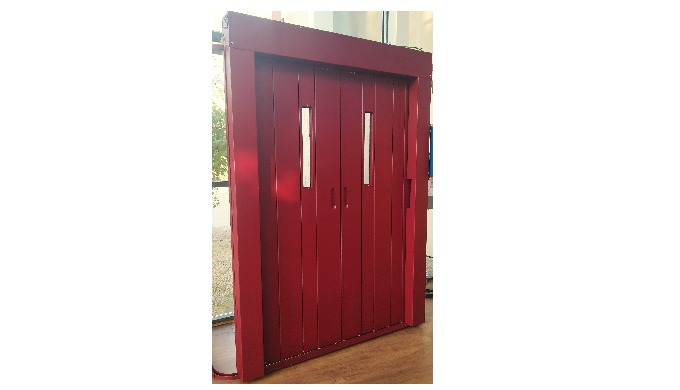 Puertas correderas automáticas de apertura central para montacoches