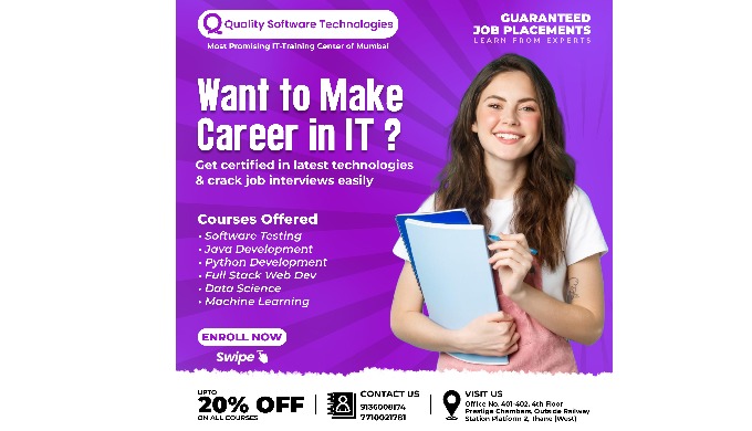 Quality Software Technologies is Mumbai's Most Promising IT Training & Placement Centre. Quality...