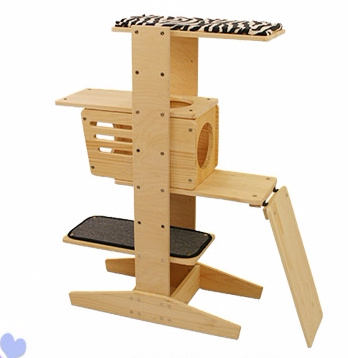 # Cat tree - Aaron3 Luxury pillar - white birch plywood ,rack - soild pine wood modify possibilityMa...