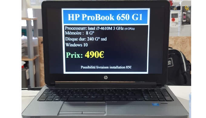 Bonjour Je vends cette Hp Probook 650 G1 comme neuf Caractéristiques : Processeur : INTEL i7 3 GHz M...