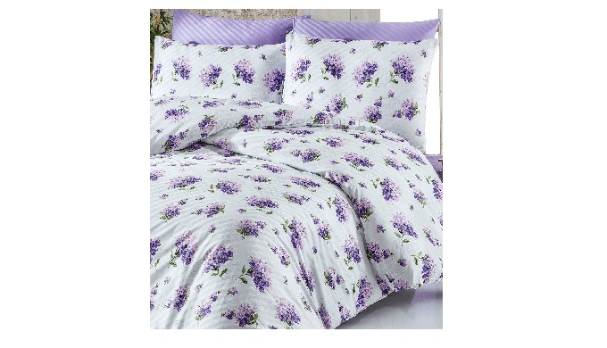 Flora Lilac Double Duvet Cover Set By Nur Ev Tekstil Ic Ve Dis