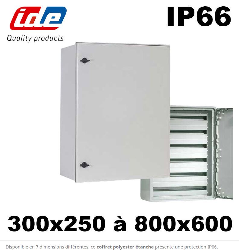 Coffret électrique étanche IP66 en métal IDE ARGENTA (av POLAMARY)
