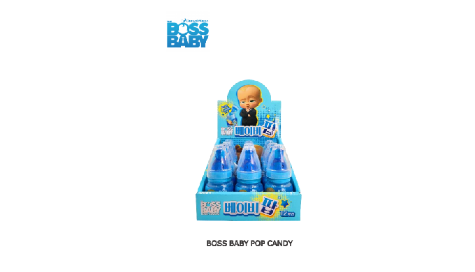A sweet blueberry-flavored candy with sour powder in collaboration with Boss Baby character.