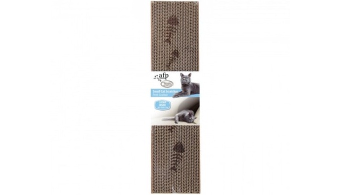 This corrugate cat scratcher gives the cat a comfortable place to scratch, and help distract the cat...