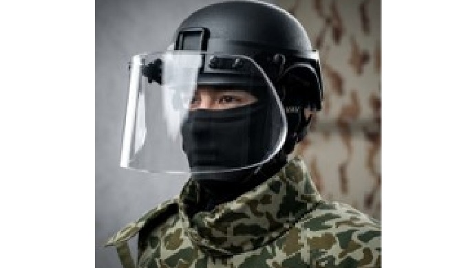 #Product Description Ballistic helmet configuration with face shield, foam ...